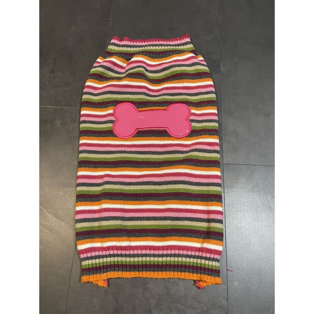 Dog Sweater Size XXL Striped Knit Pink Bone‎